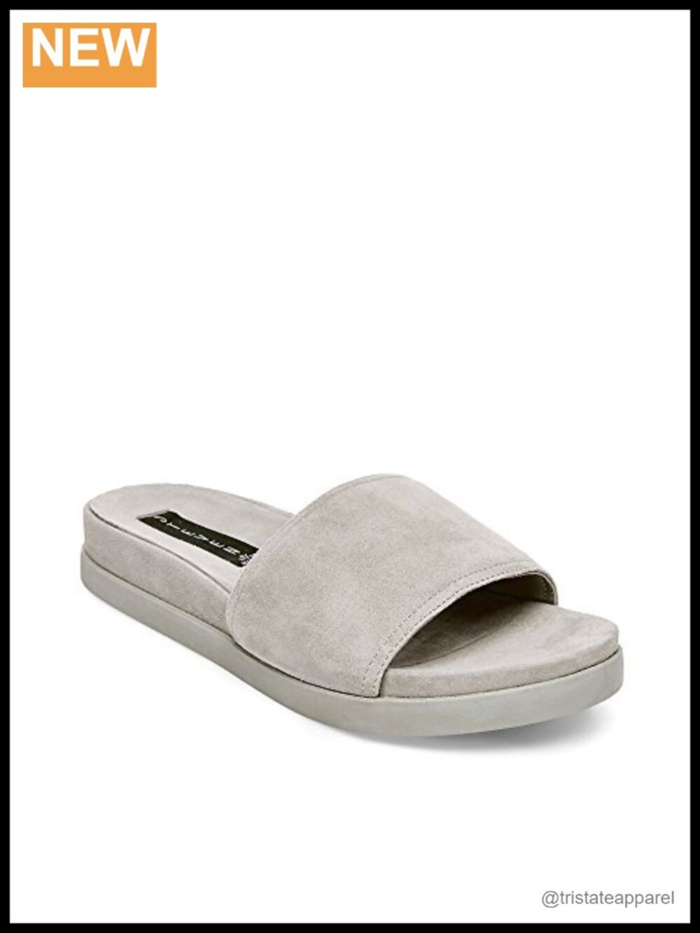 STEVEN by Steve Madden Saunders Suede Leather Slide Sandal Open Toe Ankle Strap